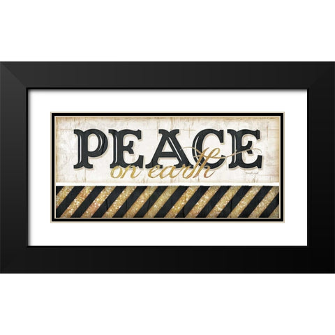 Peace on Earth Black Modern Wood Framed Art Print with Double Matting by Pugh, Jennifer