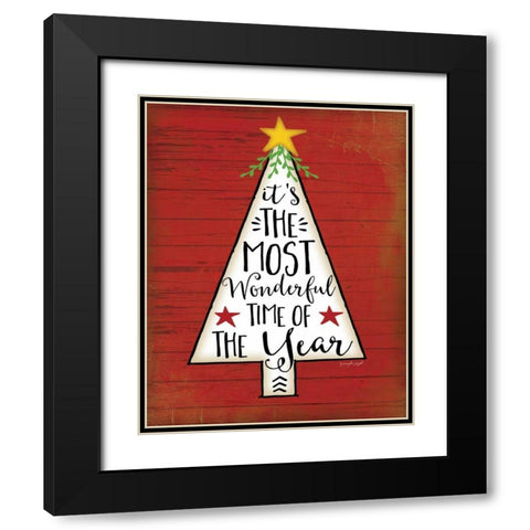 Its the Most Wonderful Tree Black Modern Wood Framed Art Print with Double Matting by Pugh, Jennifer