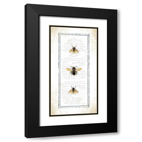 Bees Black Modern Wood Framed Art Print with Double Matting by Pugh, Jennifer