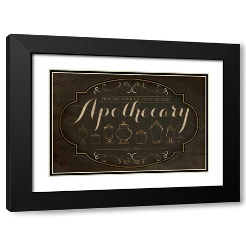 Apothecary Black Modern Wood Framed Art Print with Double Matting by Pugh, Jennifer