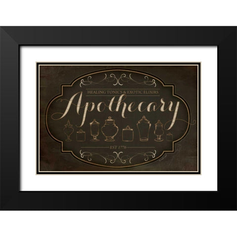 Apothecary Black Modern Wood Framed Art Print with Double Matting by Pugh, Jennifer