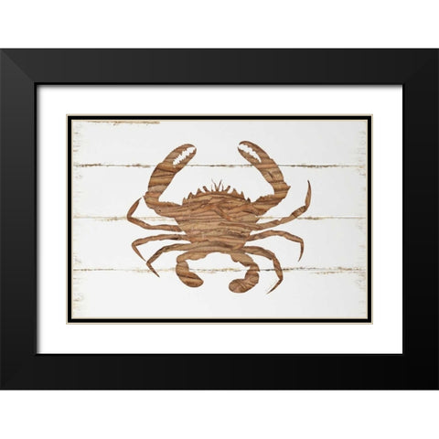 Driftwood Crab Black Modern Wood Framed Art Print with Double Matting by Pugh, Jennifer