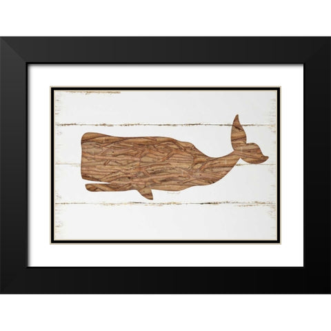 Driftwood Whale Black Modern Wood Framed Art Print with Double Matting by Pugh, Jennifer