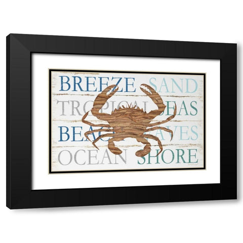 Driftwood Crab Black Modern Wood Framed Art Print with Double Matting by Pugh, Jennifer