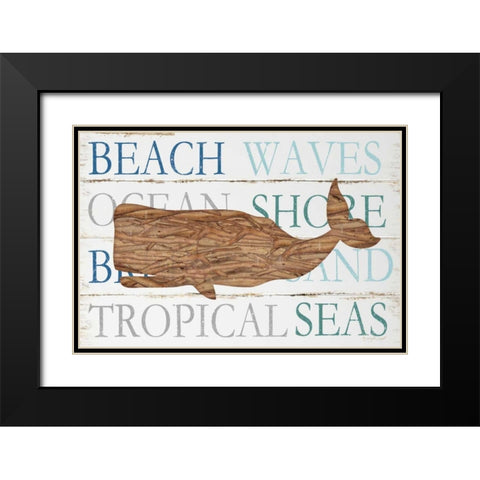 Driftwood Whale Black Modern Wood Framed Art Print with Double Matting by Pugh, Jennifer