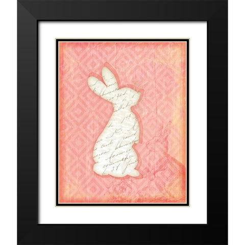 Bunny Black Modern Wood Framed Art Print with Double Matting by Pugh, Jennifer