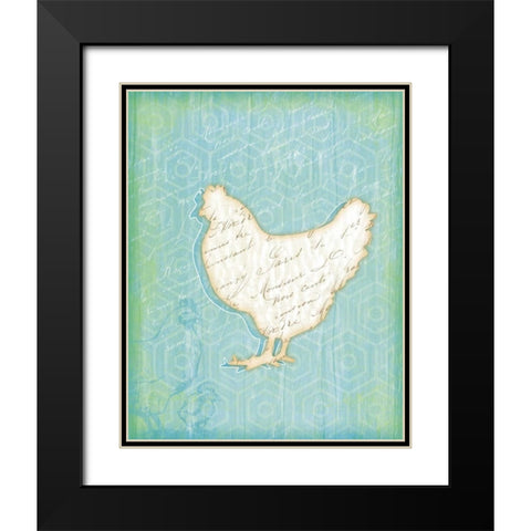 Chicken Black Modern Wood Framed Art Print with Double Matting by Pugh, Jennifer