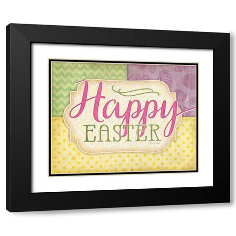 Happy Easter Black Modern Wood Framed Art Print with Double Matting by Pugh, Jennifer