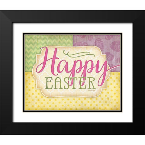 Happy Easter Black Modern Wood Framed Art Print with Double Matting by Pugh, Jennifer