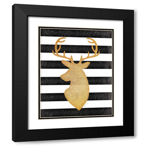 Deer II Black Modern Wood Framed Art Print with Double Matting by Pugh, Jennifer