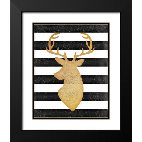 Deer II Black Modern Wood Framed Art Print with Double Matting by Pugh, Jennifer