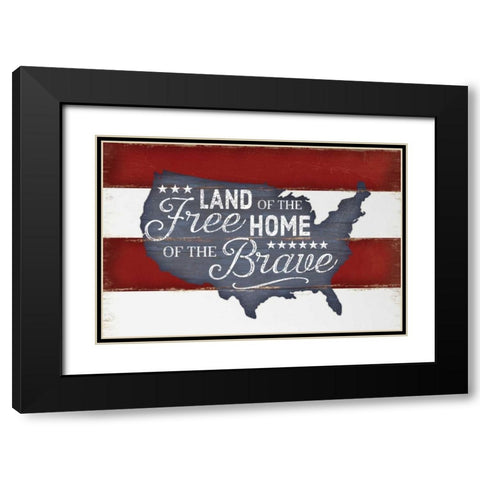 Land of the Free Black Modern Wood Framed Art Print with Double Matting by Pugh, Jennifer