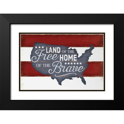 Land of the Free Black Modern Wood Framed Art Print with Double Matting by Pugh, Jennifer