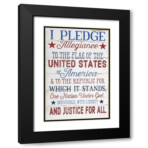 Pledge Allegiance Black Modern Wood Framed Art Print with Double Matting by Pugh, Jennifer