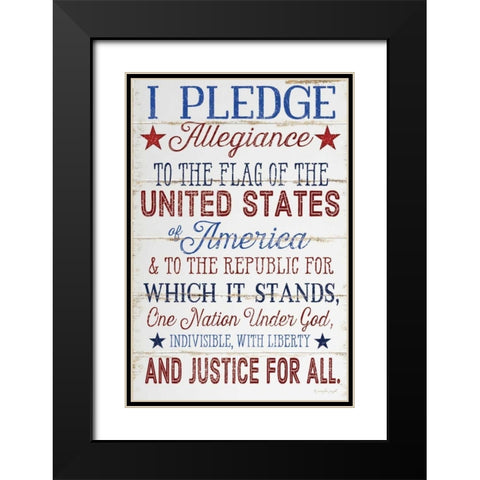 Pledge Allegiance Black Modern Wood Framed Art Print with Double Matting by Pugh, Jennifer