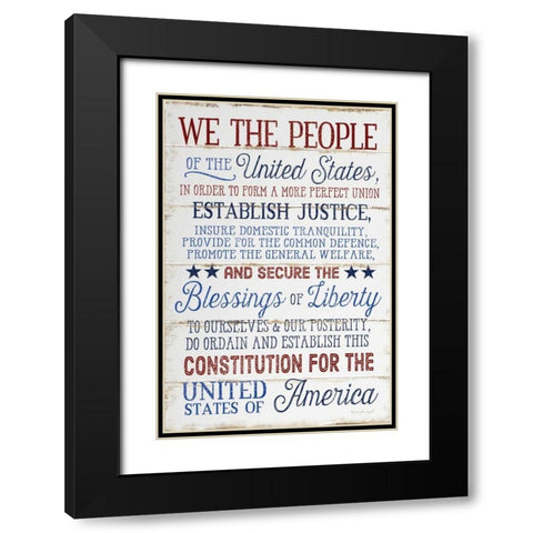 We the People Black Modern Wood Framed Art Print with Double Matting by Pugh, Jennifer