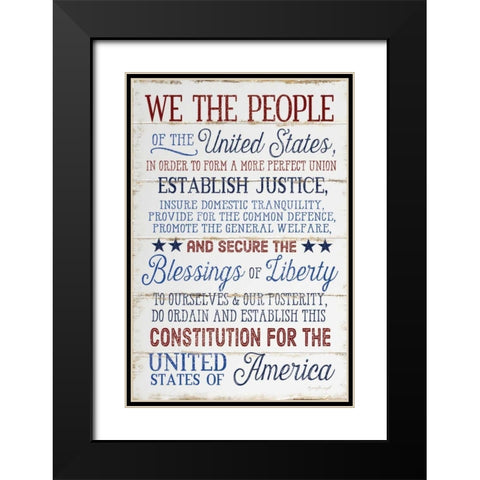 We the People Black Modern Wood Framed Art Print with Double Matting by Pugh, Jennifer