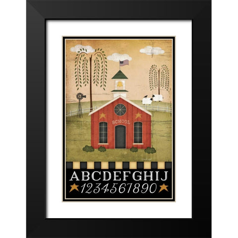 School Black Modern Wood Framed Art Print with Double Matting by Pugh, Jennifer