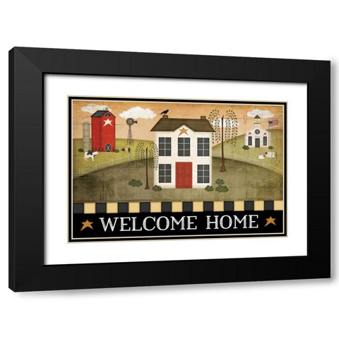 Welcome Home Black Modern Wood Framed Art Print with Double Matting by Pugh, Jennifer