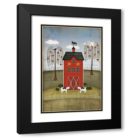 Primitive Barn Black Modern Wood Framed Art Print with Double Matting by Pugh, Jennifer