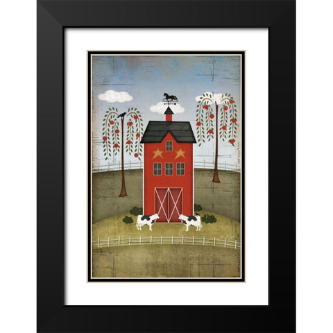 Primitive Barn Black Modern Wood Framed Art Print with Double Matting by Pugh, Jennifer