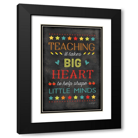 Teaching Big Heart Black Modern Wood Framed Art Print with Double Matting by Pugh, Jennifer