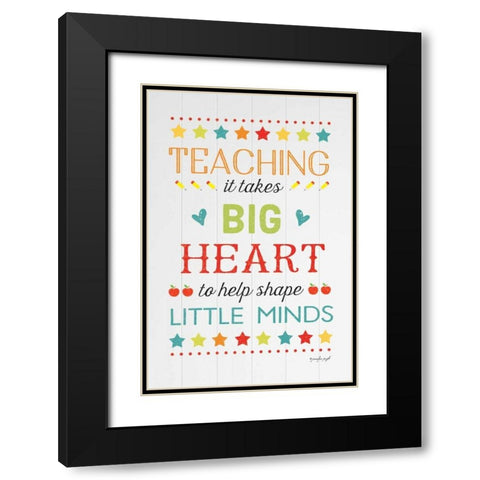 Teaching Big Heart Black Modern Wood Framed Art Print with Double Matting by Pugh, Jennifer