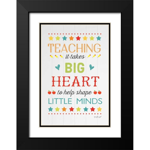 Teaching Big Heart Black Modern Wood Framed Art Print with Double Matting by Pugh, Jennifer