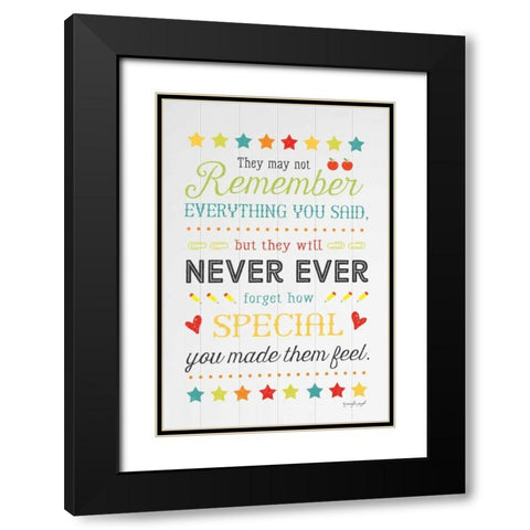 They May Not Remember Everything Black Modern Wood Framed Art Print with Double Matting by Pugh, Jennifer