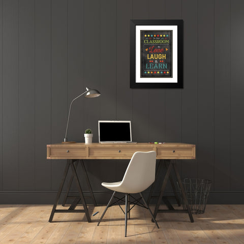 Love Laugh Learn Black Modern Wood Framed Art Print with Double Matting by Pugh, Jennifer