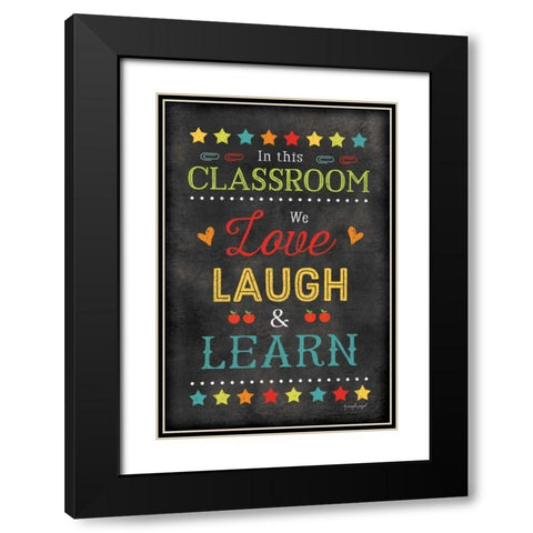 Love Laugh Learn Black Modern Wood Framed Art Print with Double Matting by Pugh, Jennifer