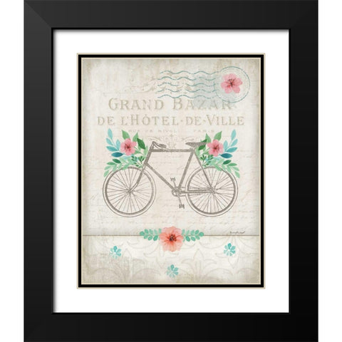 French Bike Black Modern Wood Framed Art Print with Double Matting by Pugh, Jennifer