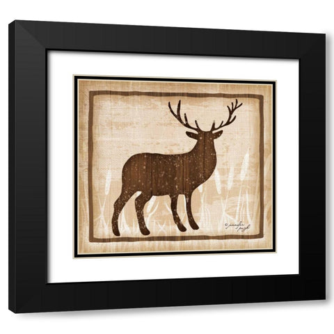 Elk Black Modern Wood Framed Art Print with Double Matting by Pugh, Jennifer