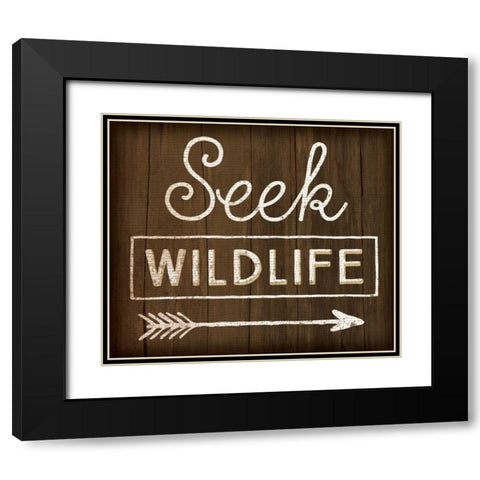 Seek Wildlife Black Modern Wood Framed Art Print with Double Matting by Pugh, Jennifer