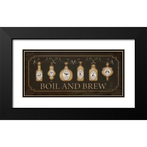 Boil and Brew Black Modern Wood Framed Art Print with Double Matting by Pugh, Jennifer