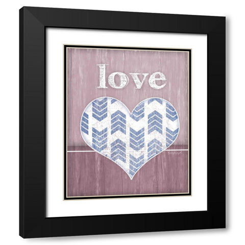 Love Heart Black Modern Wood Framed Art Print with Double Matting by Pugh, Jennifer