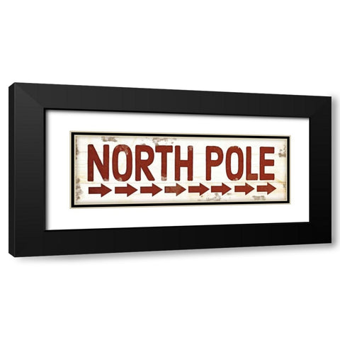 North Pole Christmas Black Modern Wood Framed Art Print with Double Matting by Pugh, Jennifer