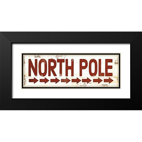 North Pole Christmas Black Modern Wood Framed Art Print with Double Matting by Pugh, Jennifer