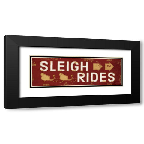 Sleigh Rides Christmas Black Modern Wood Framed Art Print with Double Matting by Pugh, Jennifer