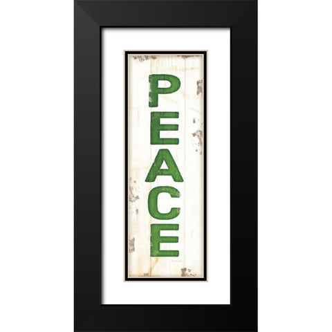 Peace Christmas Black Modern Wood Framed Art Print with Double Matting by Pugh, Jennifer