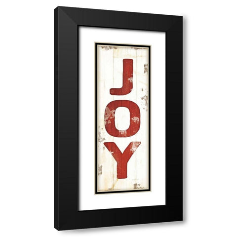 Joy Christmas Black Modern Wood Framed Art Print with Double Matting by Pugh, Jennifer