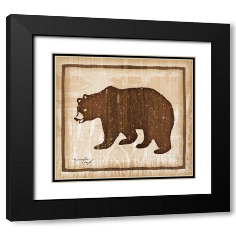 Bear Black Modern Wood Framed Art Print with Double Matting by Pugh, Jennifer