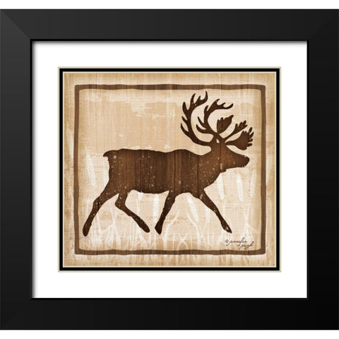 Elk Black Modern Wood Framed Art Print with Double Matting by Pugh, Jennifer