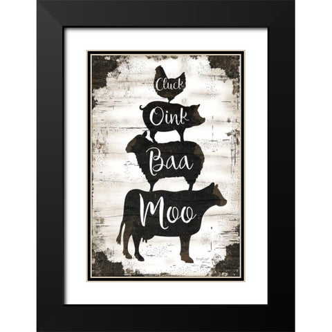 Farmhouse Stack Black Modern Wood Framed Art Print with Double Matting by Pugh, Jennifer