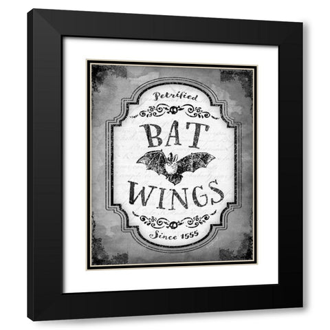 Bat Wings Black Modern Wood Framed Art Print with Double Matting by Pugh, Jennifer