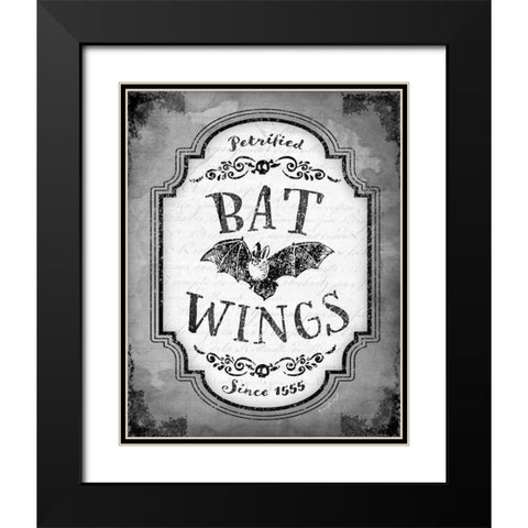 Bat Wings Black Modern Wood Framed Art Print with Double Matting by Pugh, Jennifer