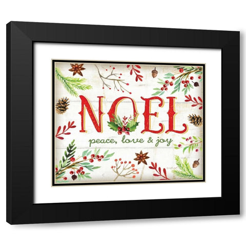 Noel Black Modern Wood Framed Art Print with Double Matting by Pugh, Jennifer