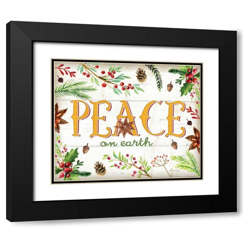 Peace Black Modern Wood Framed Art Print with Double Matting by Pugh, Jennifer