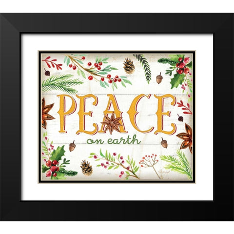 Peace Black Modern Wood Framed Art Print with Double Matting by Pugh, Jennifer