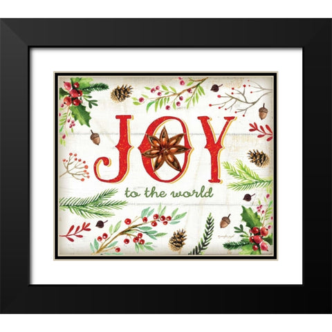 Joy Black Modern Wood Framed Art Print with Double Matting by Pugh, Jennifer